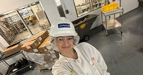 Audrey Edwards working at plant